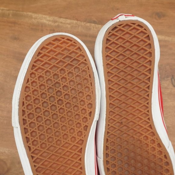 Vans Mens Old Skool Two Tone Sneakers Size 11.5 Beige Red Suede Canvas - Picture 11 of 11